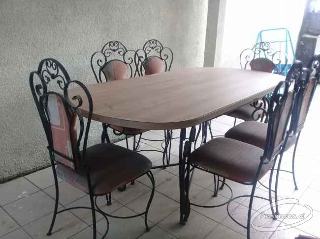 Belle table à manger 6 places en fer forgé