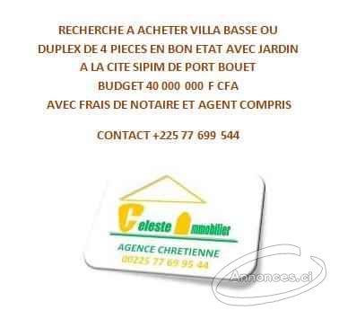 Recherche a acheter villa 