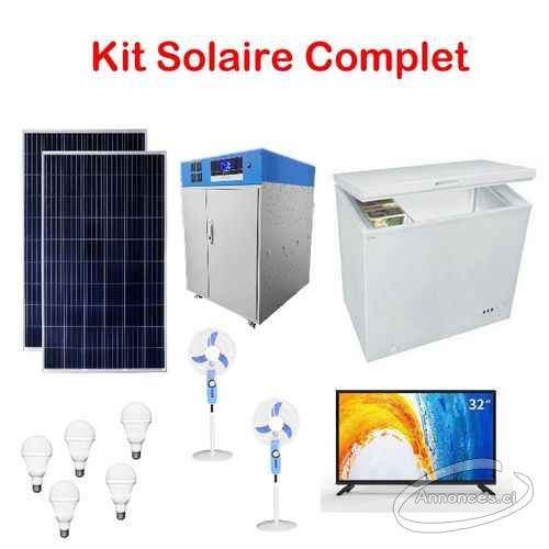 Kit solaire complet congelateur solaire 110l, tv 32'', 2 ventillos solaire et 5 ampoules