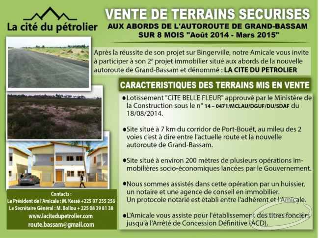 Vente de terrains sécurisés