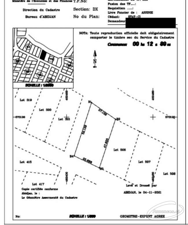 Terrain en vente à assinie 