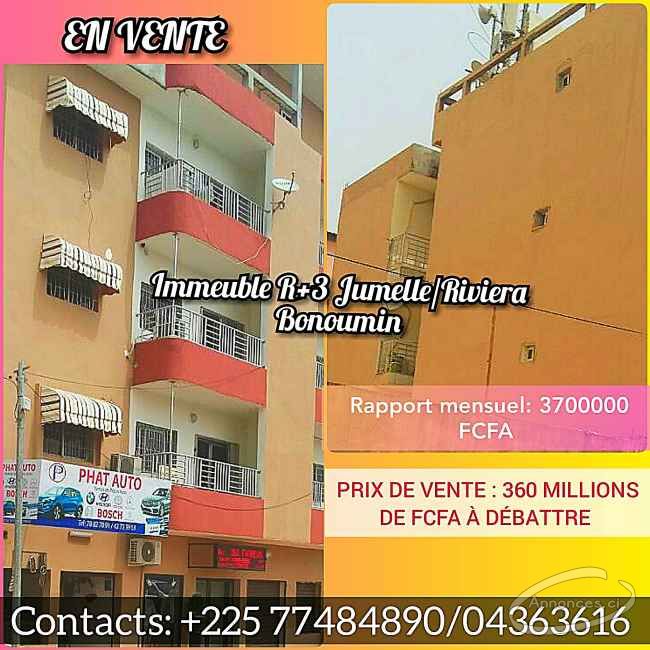 Immeuble r+3 jumelle et chic a la riviera bonoumin au rond point ado