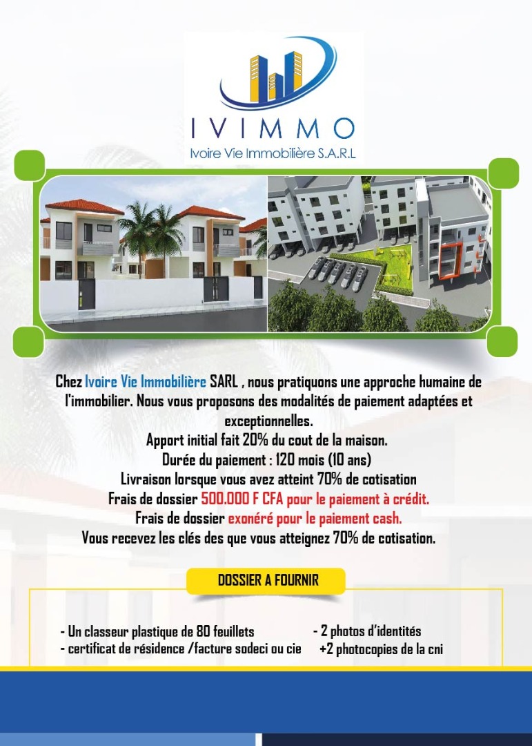 Duplex & Villa payables sur 10 ans – En vente chez IVIMM
