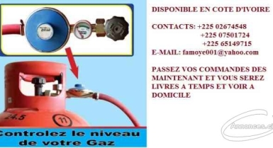 Vente d'appareil eco-gaz pour  tester le niveau de gaz dans les bouteilles