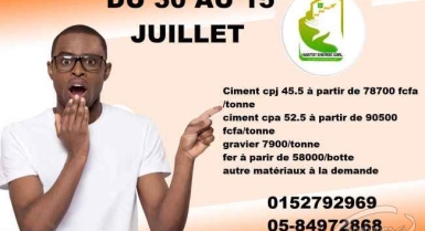 Promotion pour le ciment