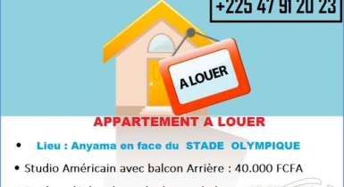 Appartement a louer a anyama