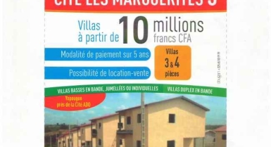 Vente villas 3& 4 pièces à partir de 10 millions