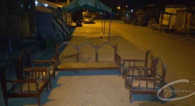 Salon complet bois second main