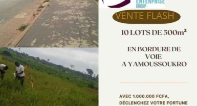 Terrain de 10 lots de 500 m² en vente à yamoussoukro